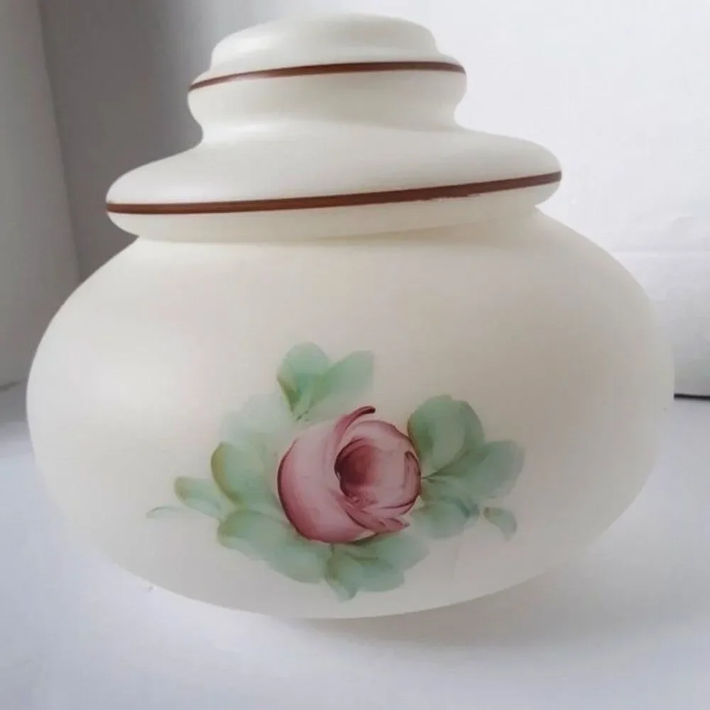 Vintage Hand Painted Rose Cottagecore Decor Jar